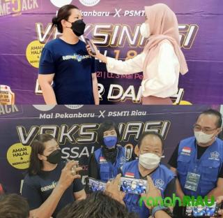 Serunya kegiatan vaksinasi bersama Mal Pekanbaru dan PSMTI Riau